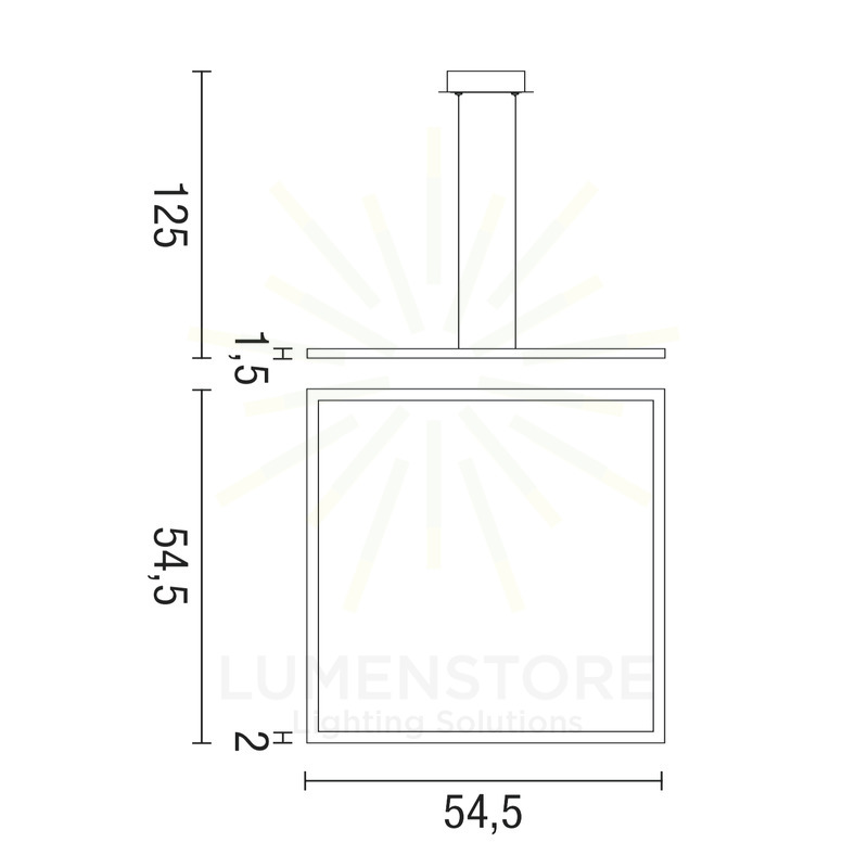 lampadario quattro 80w luce calda 3000k affralux quadrato