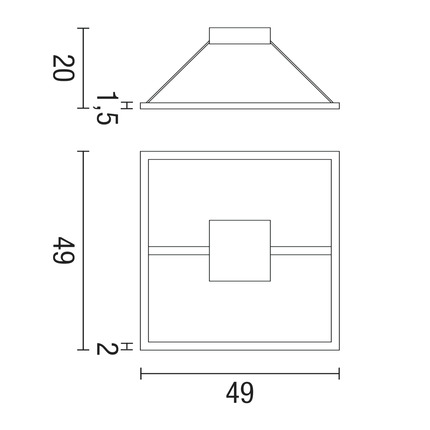 plafoniera quattro 72w luce calda 3000k affralux