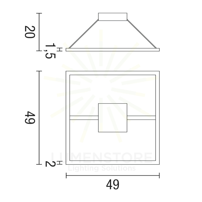 plafoniera quattro 72w luce calda 3000k affralux