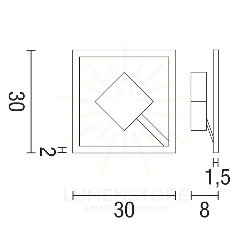 applique quattro 40w luce calda 3000k affralux grande