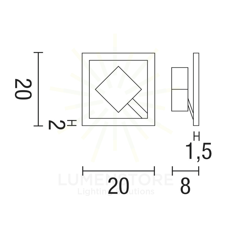 applique quattro 24w luce calda 3000k affralux piccolo