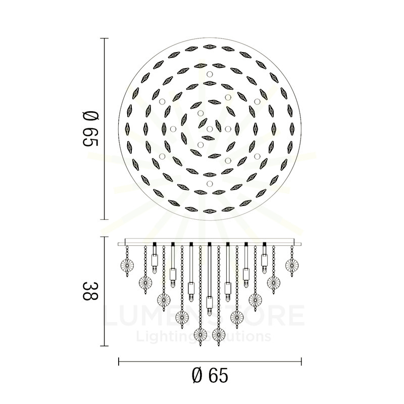 plafoniera rotondo 12 x g9 (40w incluse) affralux rotonda grande