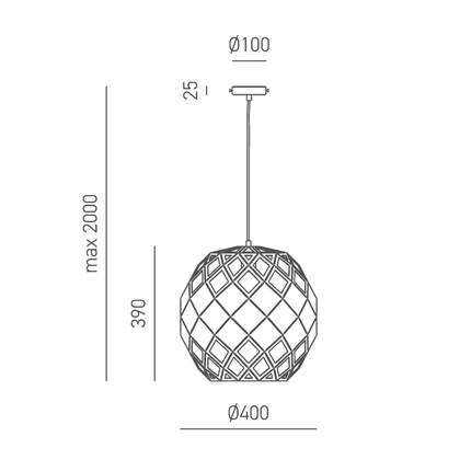 lampadario amina e27 gealuce grande bianco