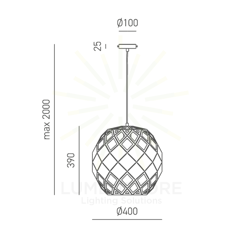 lampadario amina e27 gealuce grande bianco