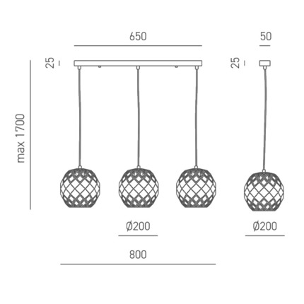 lampadario amina 3 x e27 gealuce triplo rettangolare oro