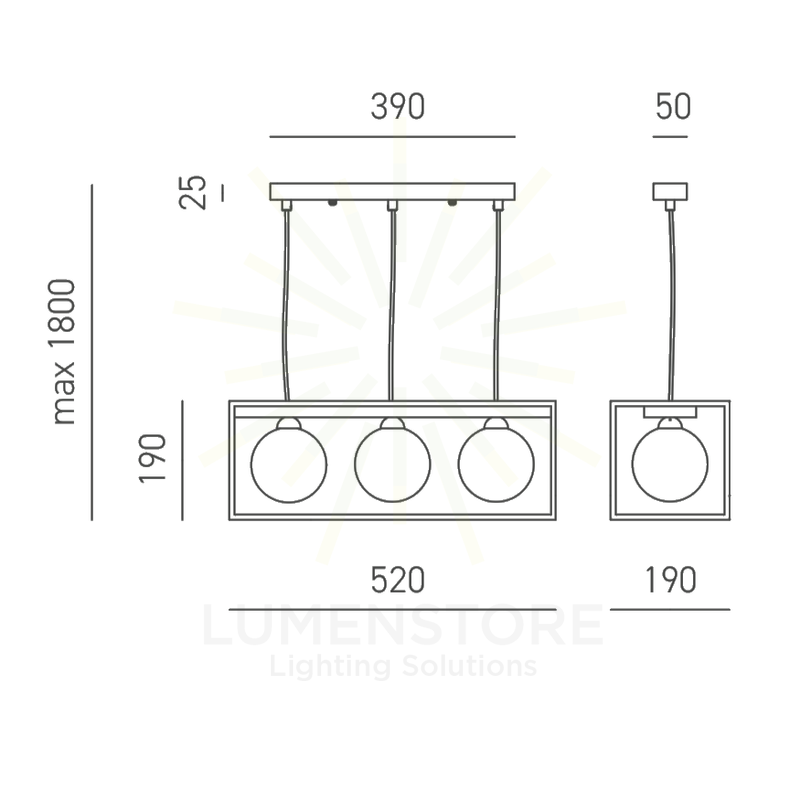 lampadario antea 3 x g9 gealuce bianco triplo