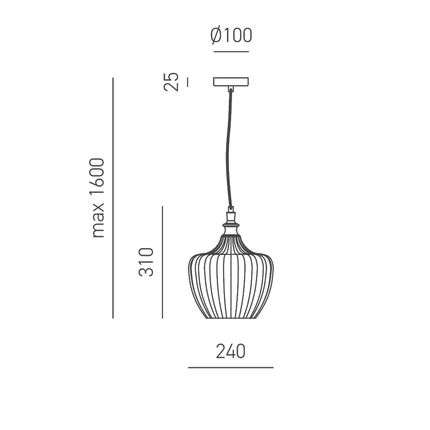 lampadario cleofe e27 gealuce modello s10 cobalto