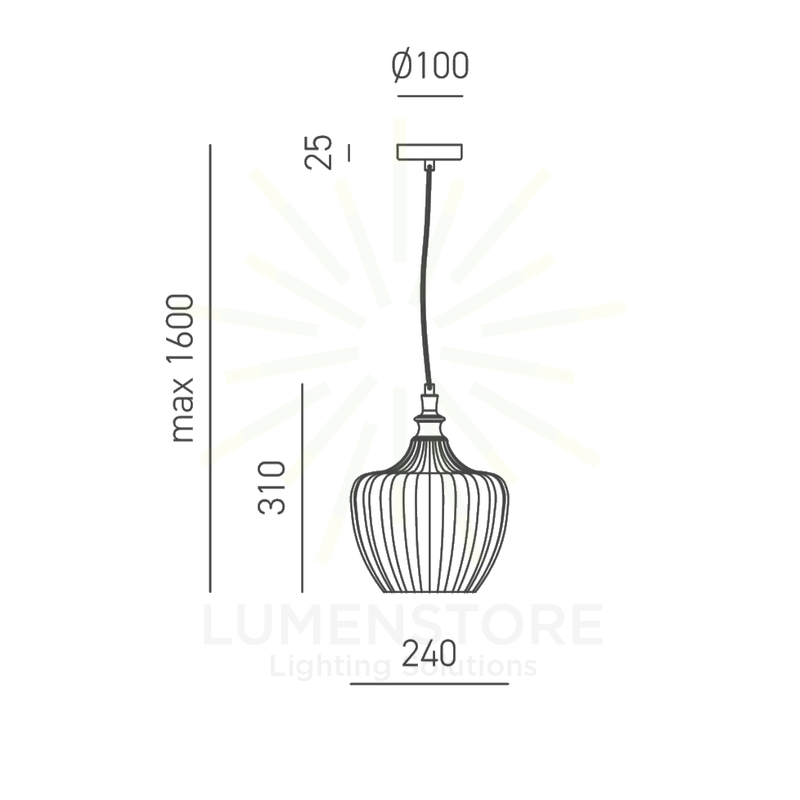 lampadario cleofe e27 gealuce modello s10 cobalto