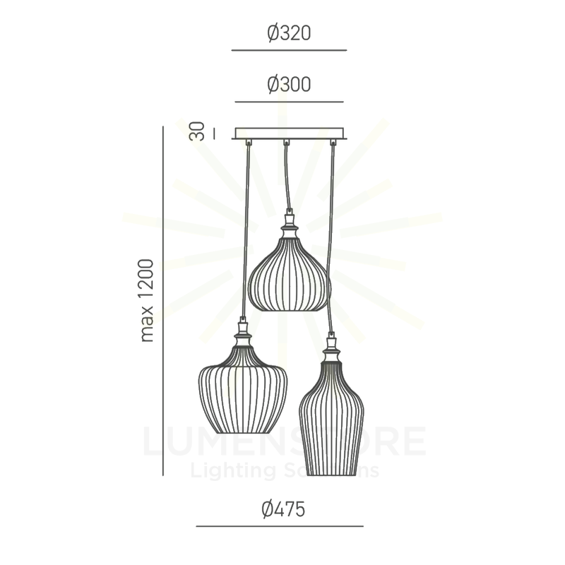 lampadario cleofe e27 gealuce modello s3 multicolore