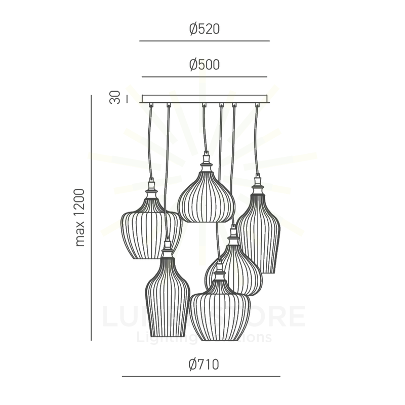 lampadario cleofe e27 gealuce modello s6 bianco