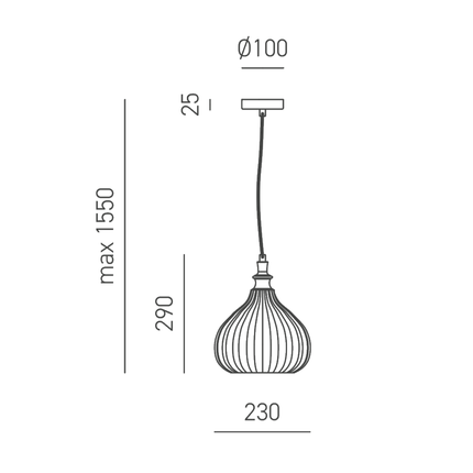 lampadario cleofe e27 gealuce modello s11 bianco