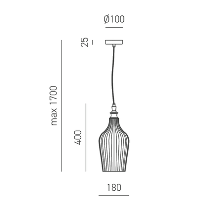 lampadario cleofe e27 gealuce modello s12 ocra