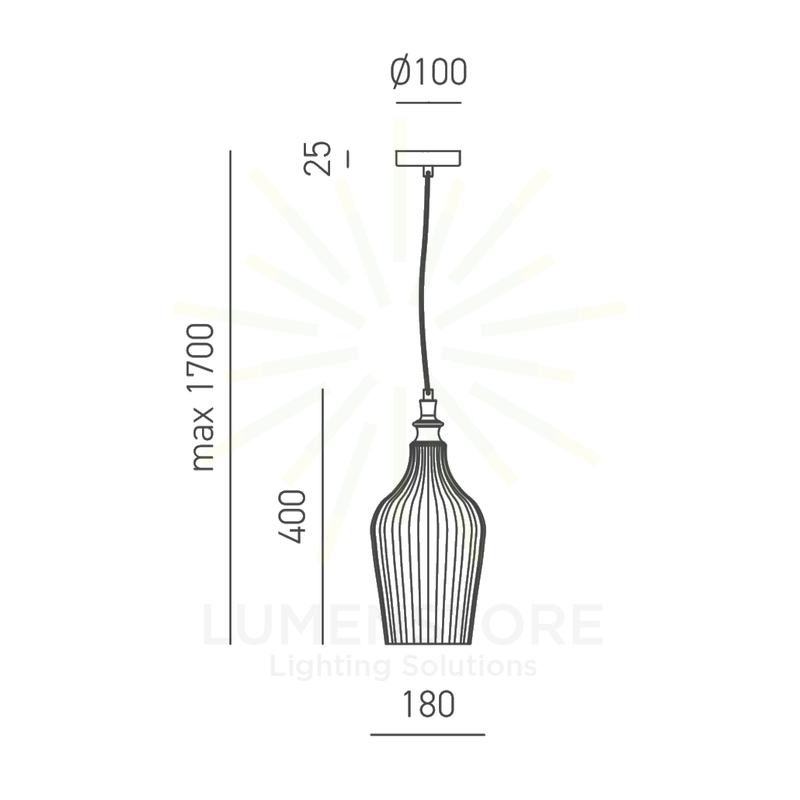 lampadario cleofe e27 gealuce modello s12 cobalto