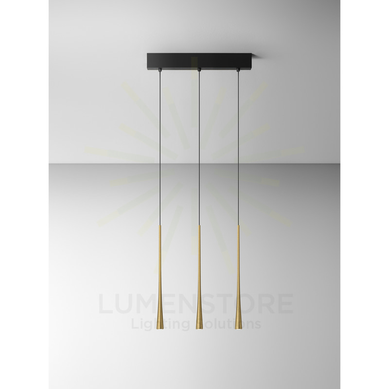 lampadario dafne 16.5w luce calda 3000k gealuce piccolo oro triplo