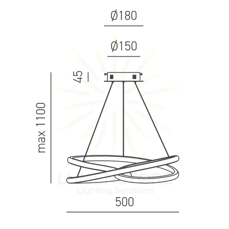 lampadario diva 39w luce calda 3000k gealuce piccolo oro