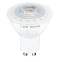 lampadina led dicroica gu10 7w luce naturale 4000k ecoman vetro trasparente