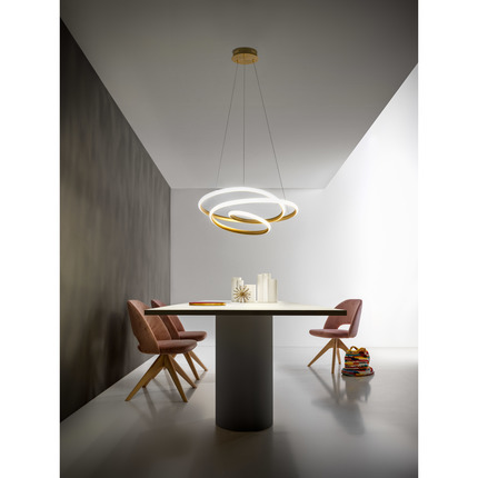 lampadario diva 39w luce calda 3000k gealuce piccolo oro