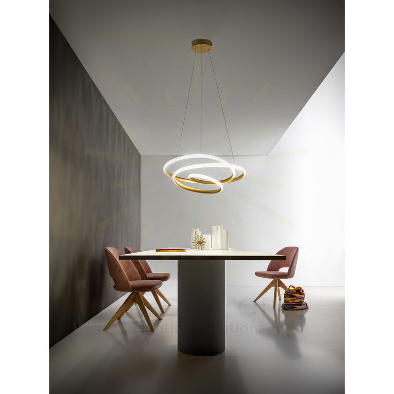 lampadario diva 39w luce calda 3000k gealuce piccolo oro