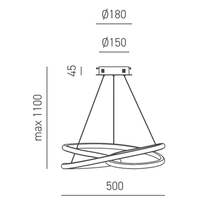 lampadario diva 39w luce calda 3000k gealuce piccolo bianco