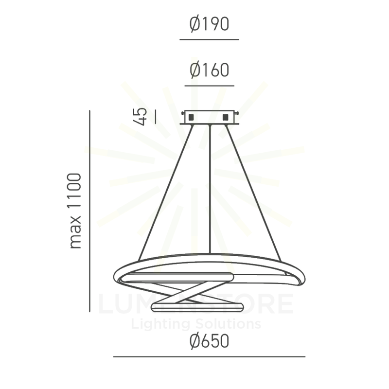 lampadario diva 47w luce calda 3000k gealuce grande oro