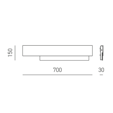 applique doha 25w luce calda 3000k gealuce grande bianco