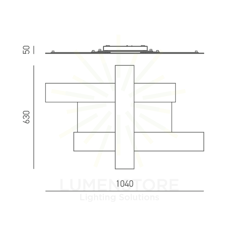 plafoniera doha 50w luce calda 3000k gealuce grande acciaio