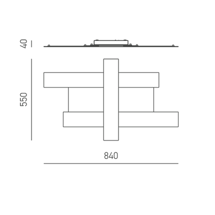 plafoniera doha 40w luce calda 3000k gealuce medio acciaio