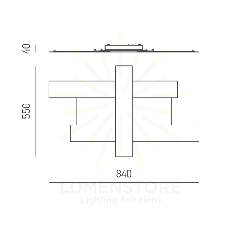 plafoniera doha 40w luce calda 3000k gealuce medio tortora