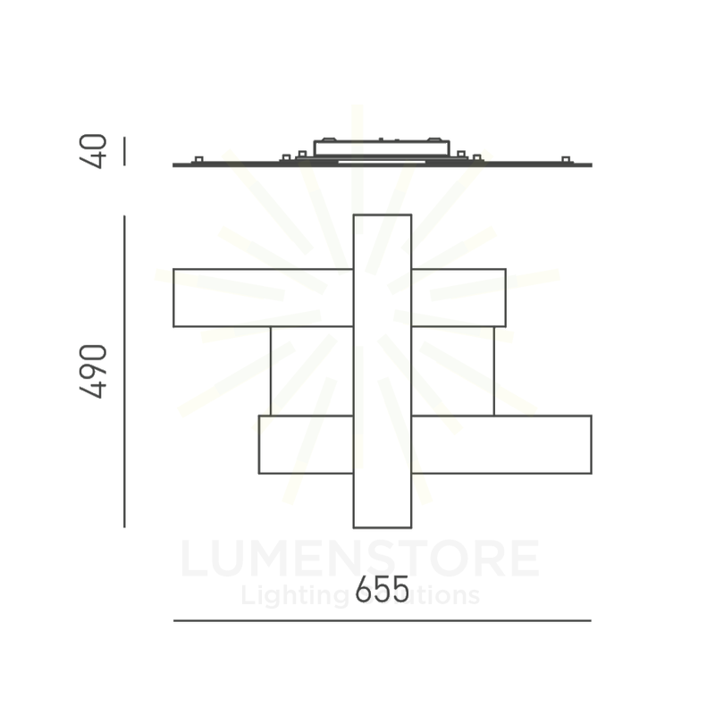 plafoniera doha 30w luce calda 3000k gealuce piccolo nero