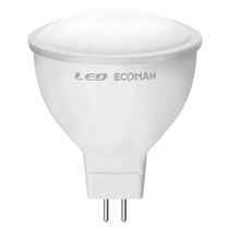 lampadina led dicroica gu5.3 5w luce calda 3000k ecoman 12vdc vetro ghiaccio