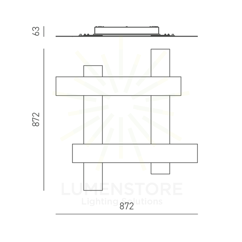 plafoniera grace 56w luce calda 3000k gealuce grande acciaio