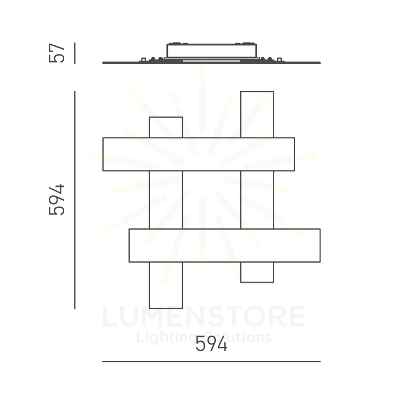 plafoniera grace 25w luce calda 3000k gealuce piccolo nero