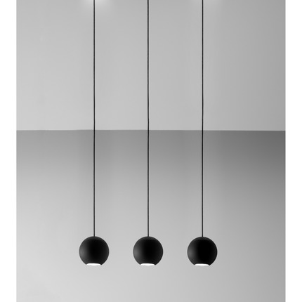 lampadario guya 24w luce calda 3000k gealuce 3 luci nero