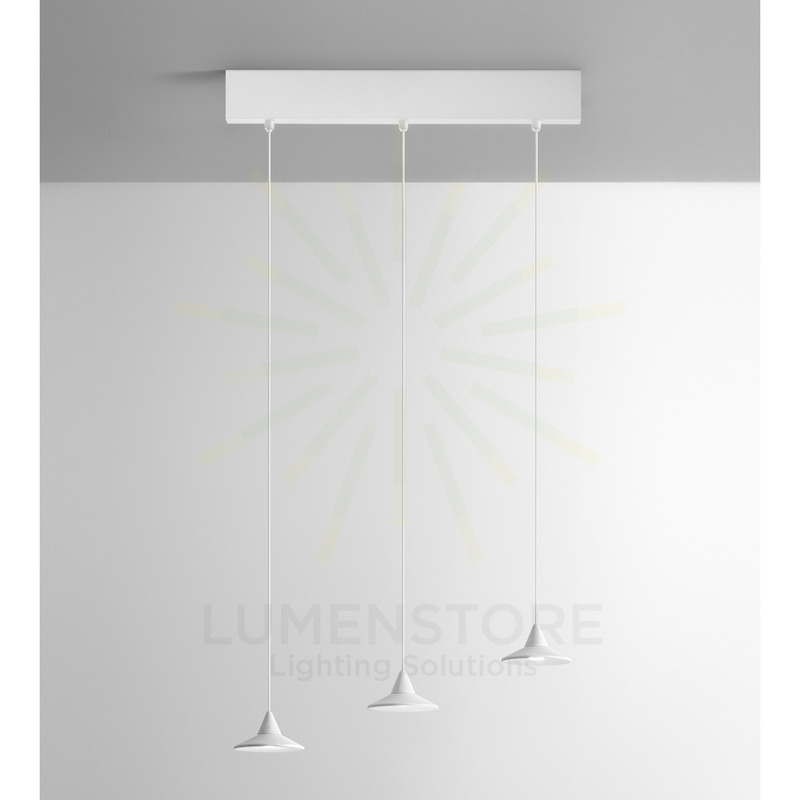 lampadario helena 16.5w luce calda 3000k gealuce 3 luci bianco