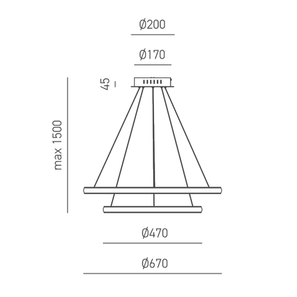 lampadario iole 40w luce calda 3000k gealuce doppio bianco