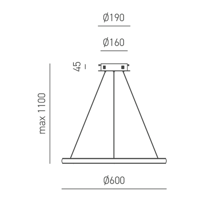 lampadario iole 28w luce calda 3000k gealuce singolo bianco