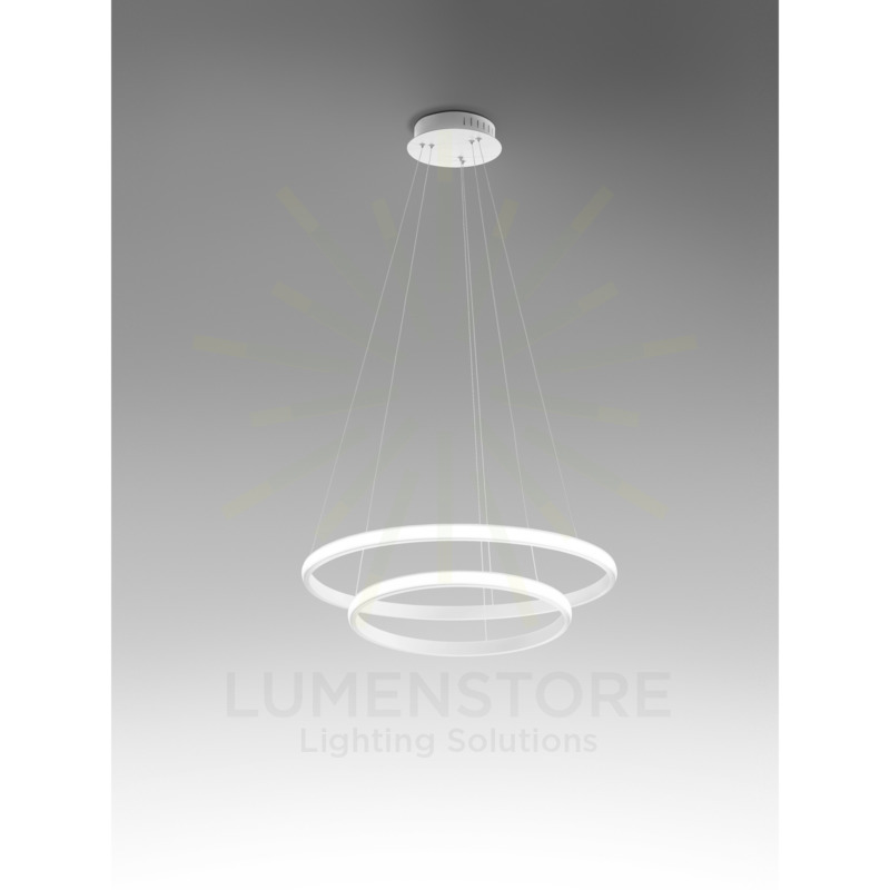 lampadario iole 40w luce calda 3000k gealuce doppio bianco