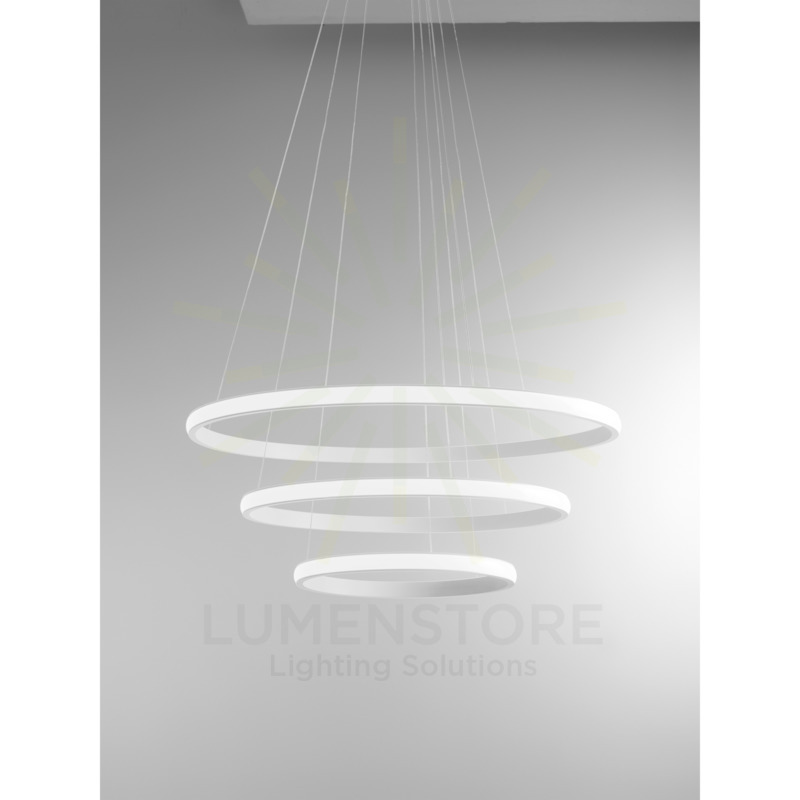 lampadario iole 60w luce calda 3000k gealuce triplo bianco