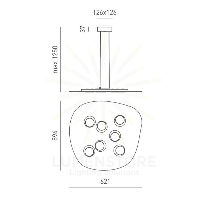 lampadario irene gx53 gealuce bianco