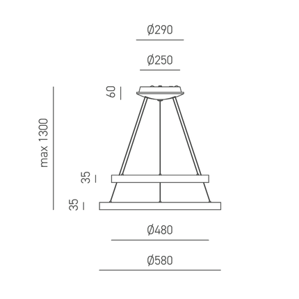 lampadario krizia 88w luce calda 3000k gealuce doppio bianco