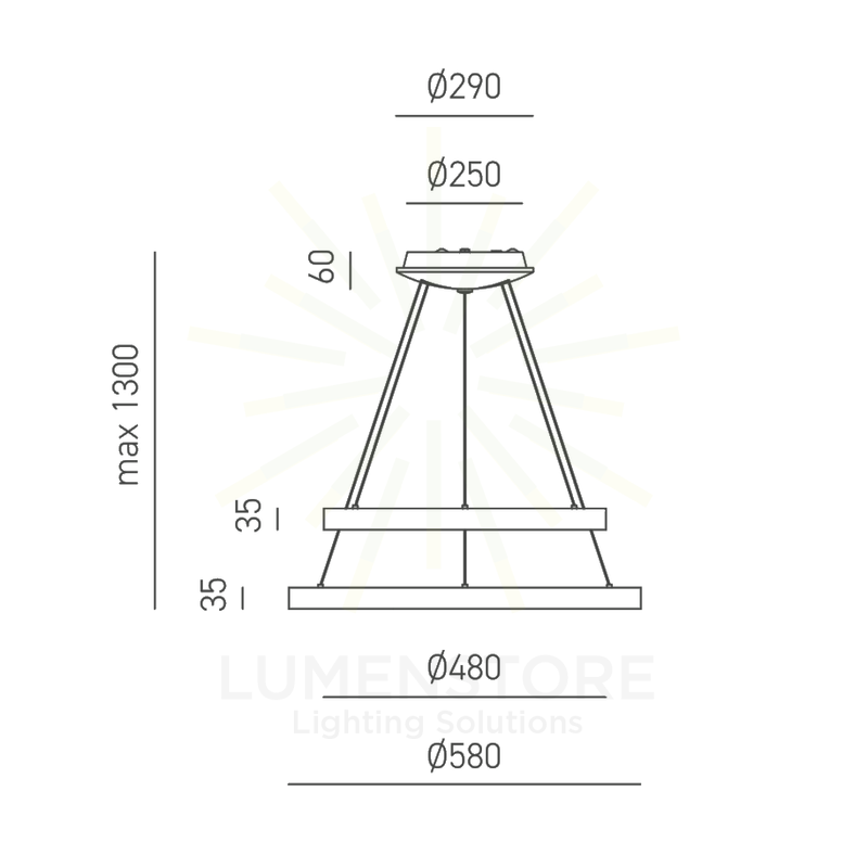 lampadario krizia 88w luce calda 3000k gealuce doppio bianco