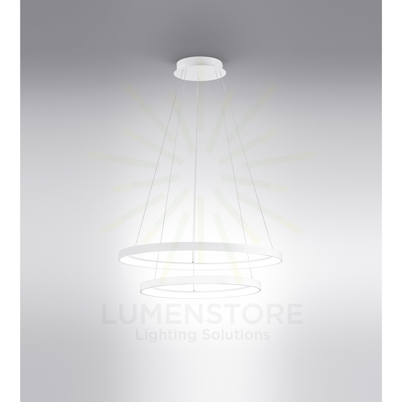 lampadario krizia 88w luce calda 3000k gealuce doppio bianco