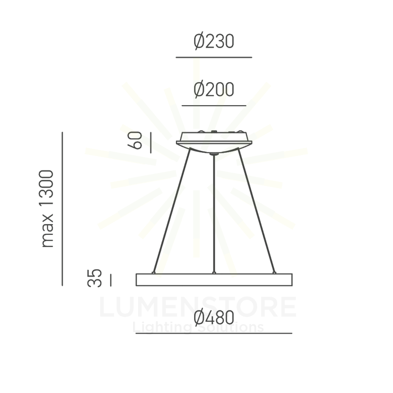 lampadario krizia 38w luce calda 3000k gealuce piccolo bianco