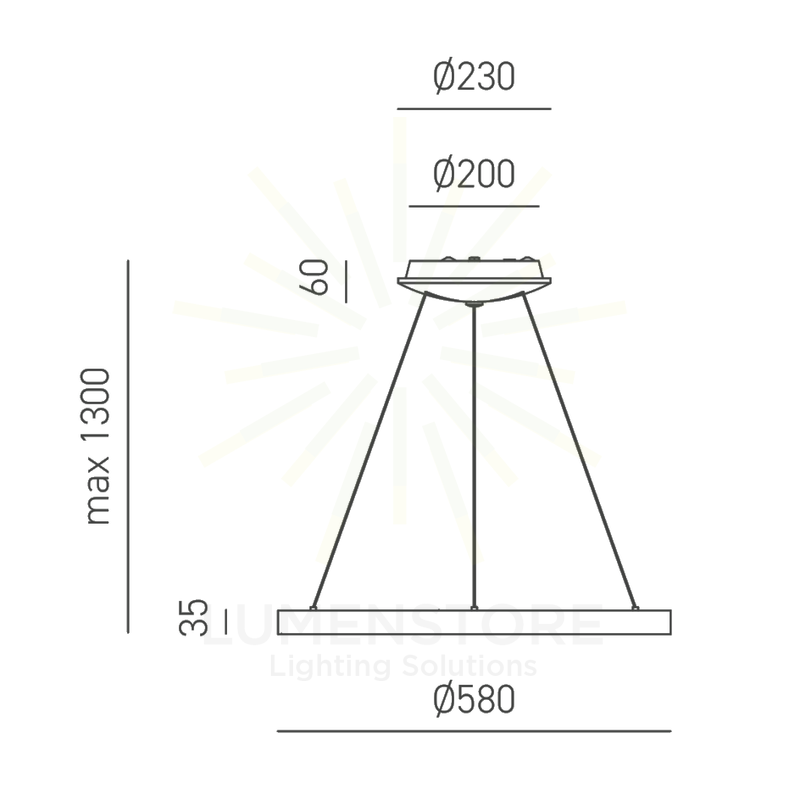 lampadario krizia 50w luce calda 3000k gealuce medio bianco