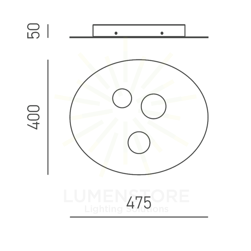 plafoniera luna gx53 gealuce piccolo tortora