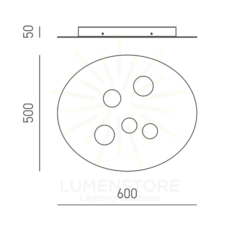 plafoniera luna gx53 gealuce medio bianco