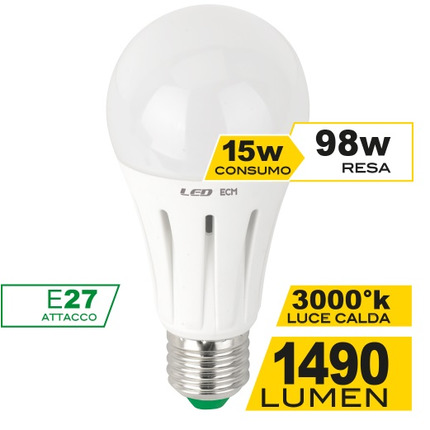 LED-15w - LAMPADINE LED 220V - ledleds - LAMPADA LAMPADINA LED E27 BULBO  SFERA 15W RESA 100 WATT V-TAC LUCE CALDA 2700K