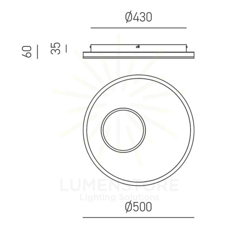 plafoniera melania 50w luce calda 3000k gealuce grande