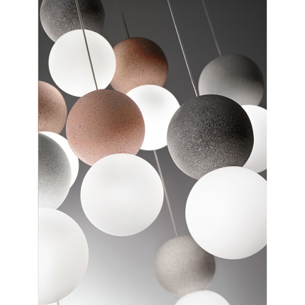 lampadario sfera g9 gealuce singolo grigio chiaro