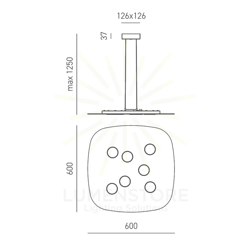 lampadario sole gx53 gealuce acciaio